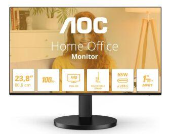  AOC 23,8" 24B3CF2, 16:9, IPS, FHD, 4ms, 250cd, 100Hz, HDMI, USB, USB-C, SPK, HAS