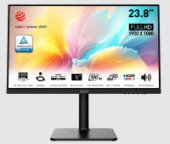 ������� MSI 23,8" Modern MD2412P, 16:9, IPS, FHD, 1/4ms, 300cd, 100Hz, HDMI, USB-C, SPK, HAS